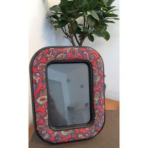 Vintage Style Paisley Picture Frame, Retro Red Pattern Photo Frame